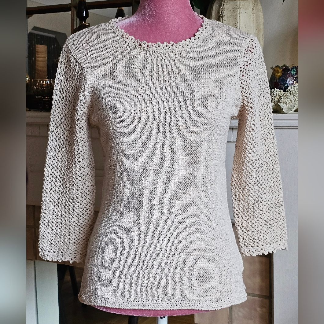 Nomi Cream Knit Long Sleeve Sweater.